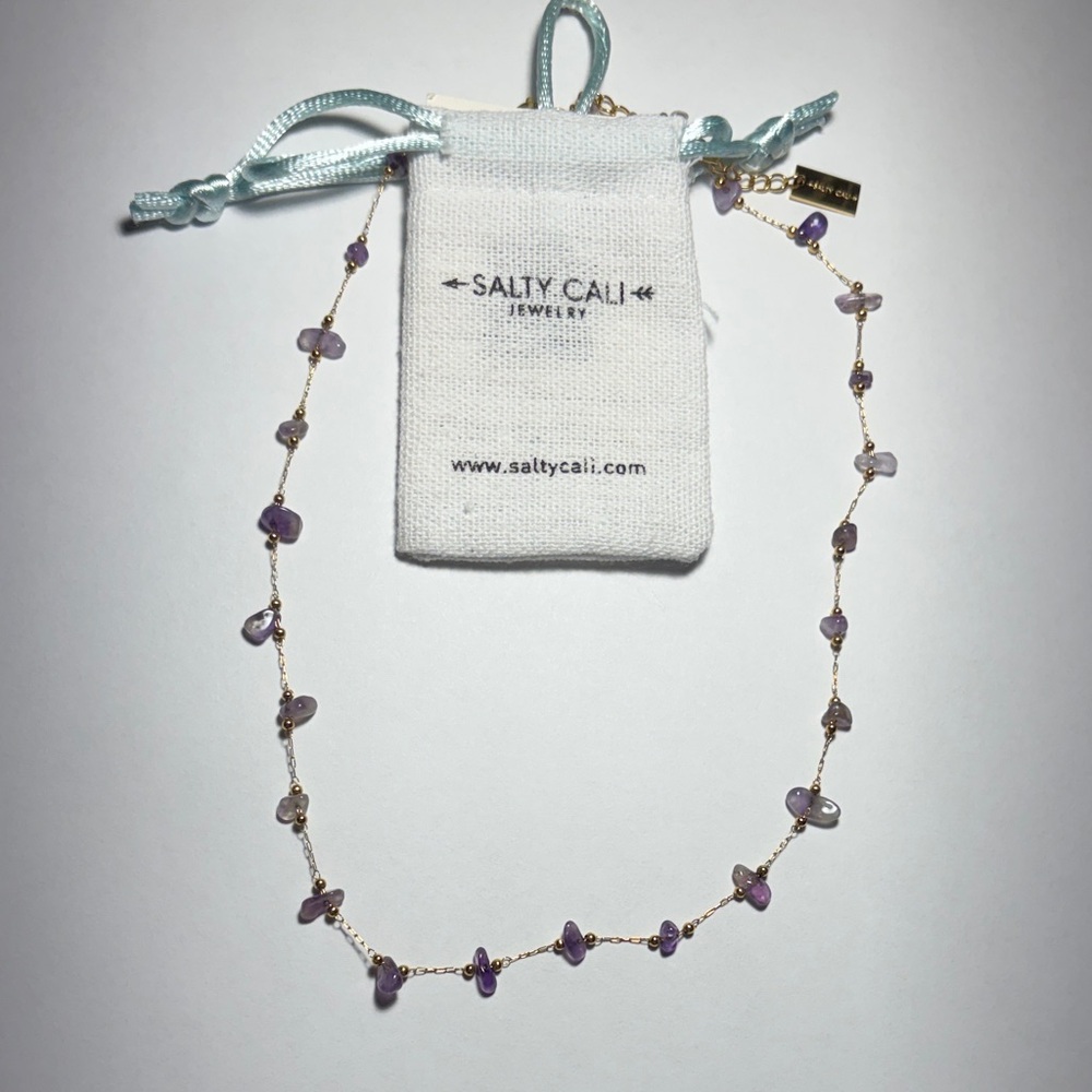 Purple and Gold Beaded Necklace